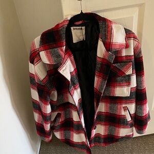 Garage Red, Black & White Plaid Jacket